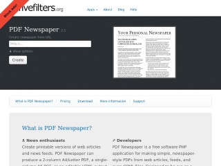 Screenshot sito: PDF-newspaper