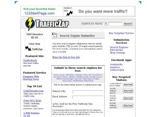Screenshot sito: TrafficZap Submit