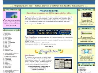 Screenshot sito: Programmi Lotto