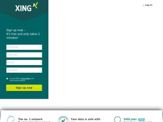 Screenshot sito: Xing
