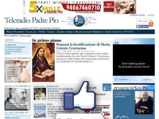 Screenshot sito: Tele Radio Padre Pio