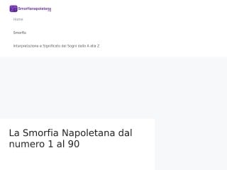 Screenshot sito: Smorfia Napoletana