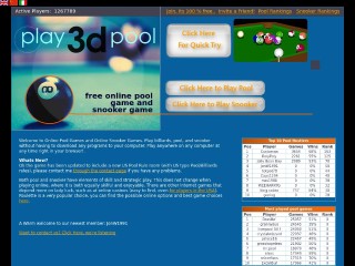 Screenshot sito: Play3dpool.com