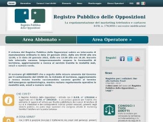 Screenshot sito: Registro Delle Opposizioni