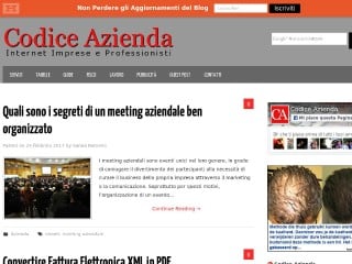 Screenshot sito: Codice Azienda