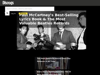 Screenshot sito: Discogs