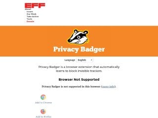 Screenshot sito: Privacy Badger