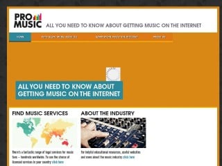 Screenshot sito: Pro Music