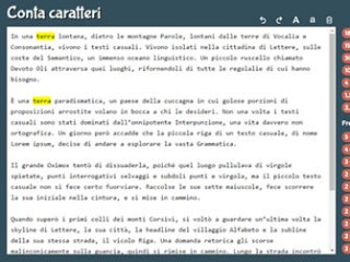 Screenshot sito: Conta Caratteri