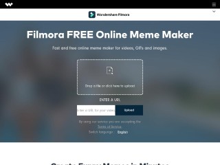 Screenshot sito: Filmora meme maker