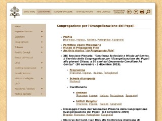 Screenshot sito: Evangelizatio