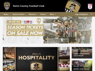 Screenshot sito: Notts County