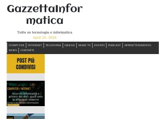 Screenshot sito: La Gazzetta Informatica