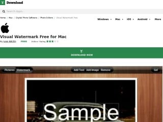 Screenshot sito: Visual Watermark Free per Mac