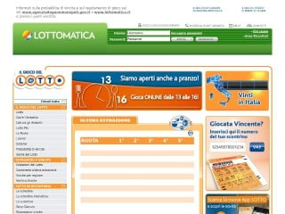 Screenshot sito: Gioco del lotto