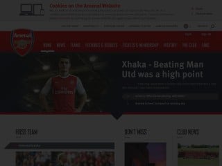 Screenshot sito: Arsenal