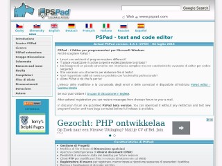 Screenshot sito: PSpad