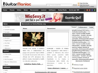 Screenshot sito: Guitar Maniac