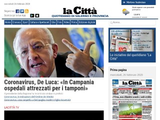 Screenshot sito: La Città di Salerno