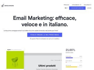 Screenshot sito: Benchmark Email Marketing