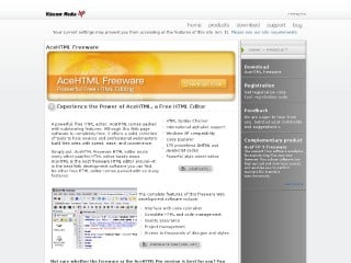Screenshot sito: AceHTML Freeware