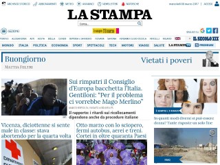 Screenshot sito: La Stampa