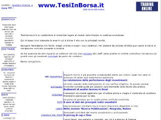 Screenshot sito: Tesi in Borsa