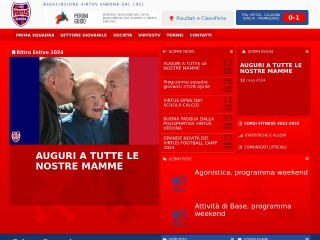 Screenshot sito: Virtus Verona