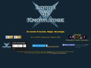 Screenshot sito: Lords of Knowledge
