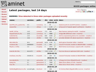 Screenshot sito: Aminet.net