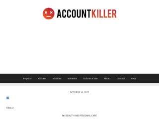 Screenshot sito: Account Killer