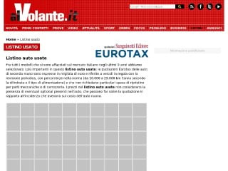 Screenshot sito: Al Volante Listino Usato