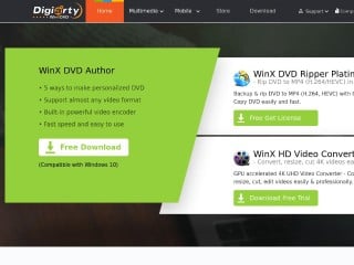 Screenshot sito: WinX DVD Author