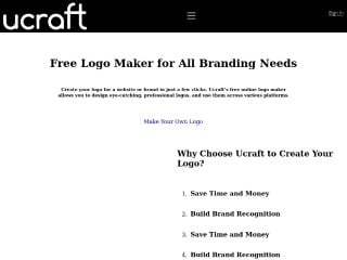 Screenshot sito: Free Logo Maker Ucraft