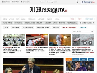 Screenshot sito: Il Messaggero