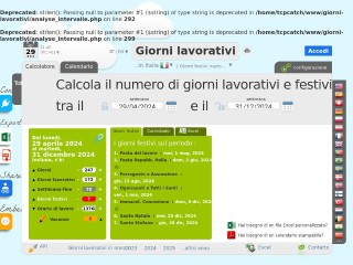 Screenshot sito: Giorni-Lavorativi.com