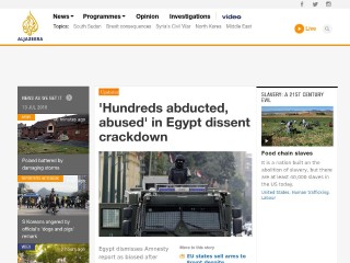 Screenshot sito: Aljazeera