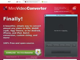 Screenshot sito: Miro Video Converter