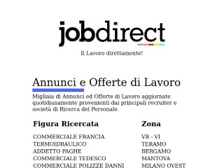 Screenshot sito: JobDirect