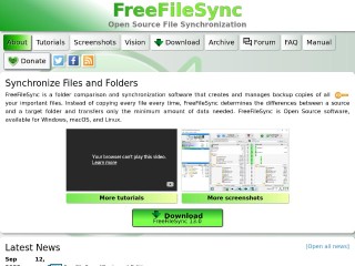 Screenshot sito: FreeFileSync