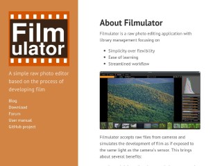 Screenshot sito: Filmulator