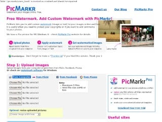 Screenshot sito: PicMarkr.com