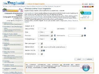 Screenshot sito: Traghetti.com