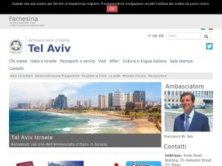 Screenshot sito: Ambasciata italiana in Israele