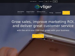 Screenshot sito: Vtiger.com