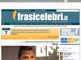Screenshot sito: Frasicelebri.it