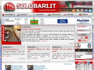 Screenshot sito: Solobari.it
