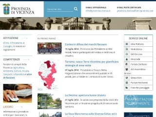 Screenshot sito: Provincia di Vicenza