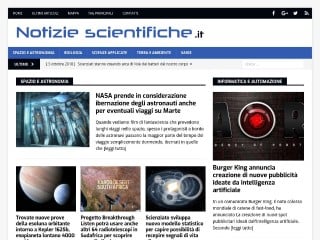 Screenshot sito: Notizie Scientifiche