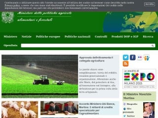 Screenshot sito: Ministero delle Politiche Agricole